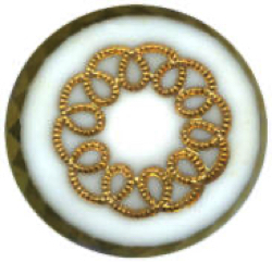 22-1.2 Curvilinear designs - Loops - white glass with gold luster